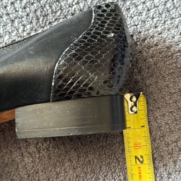 Nordstrom Black Textured Leather Loafers Slip On Flat Shoes Size‎ 8.5 - Picture 10 of 10